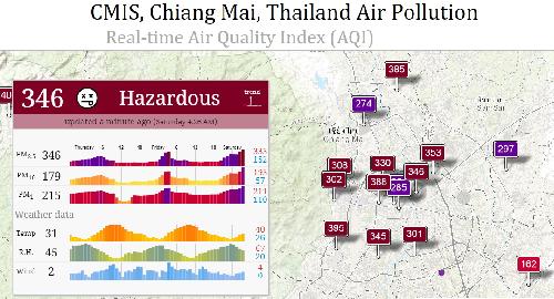 AQUI Luftwerte Echtzeitkarte fr Chiang Mai