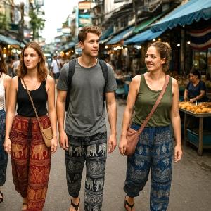 Reiseinfo Thailands legendäre Elefantenhosen - vom Souvenir zum Lifestyle Thailands legendäre Elefantenhosen - vom Souvenir zum Lifestyle