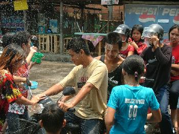 Asien feiert Neujahr - Songkran in Thailand Thailand