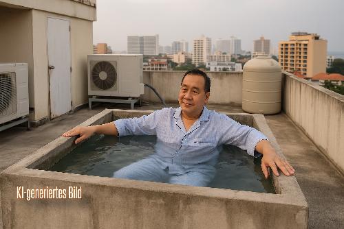 Bild Chinesischer Tourist verwechselt Wassertank mit Infinity-Pool
