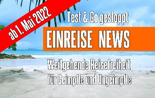 Die neuen Einreiseregeln ab 1. Mai 2022 - Reisenews Thailand - Bild 1