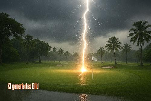 Dramatischer Blitzeinschlag auf Golfplatz bei Bangkok  - Reisenews Thailand - Symbolfoto 1
