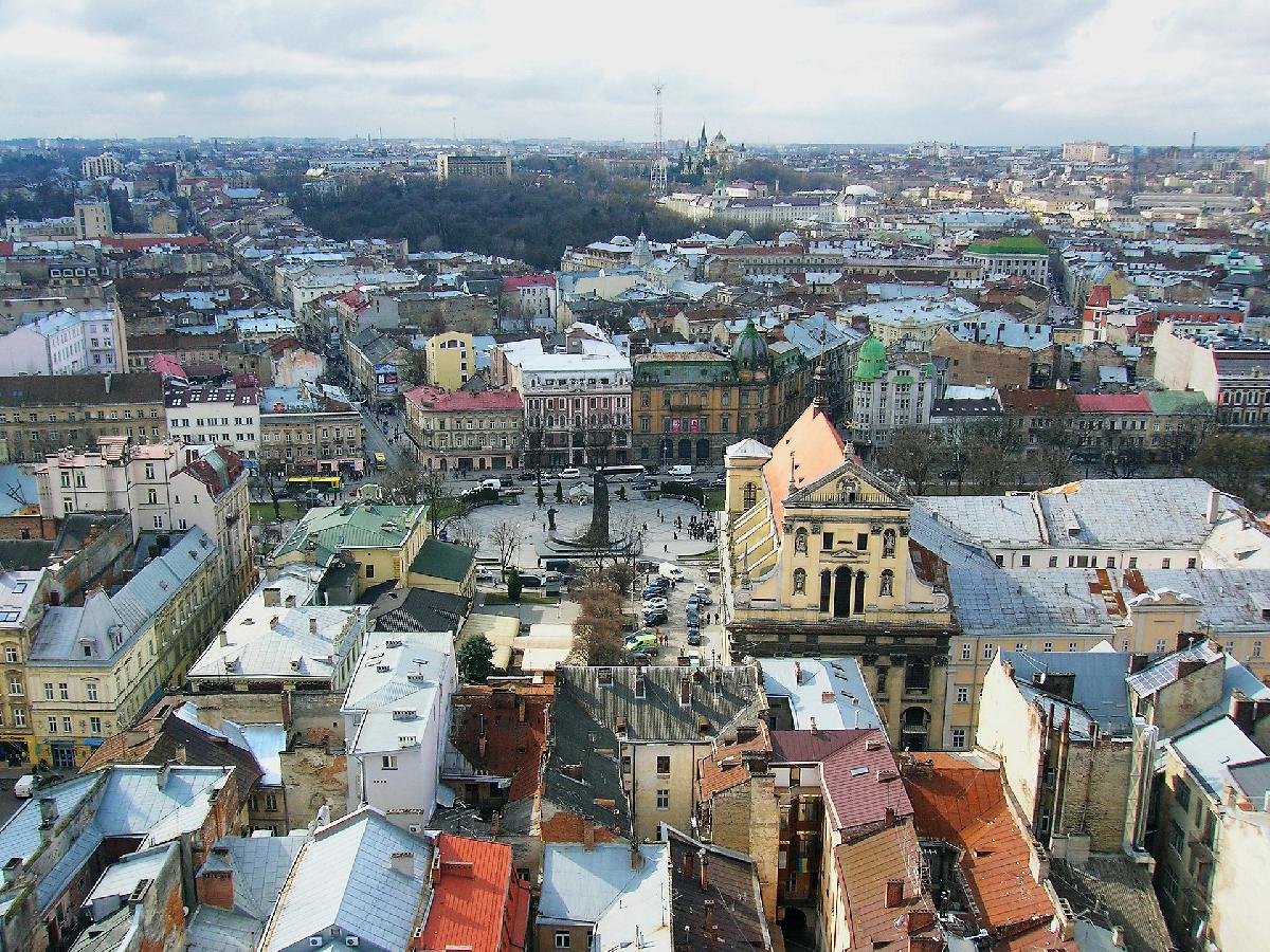 Stadt Lviv in der Ukraine