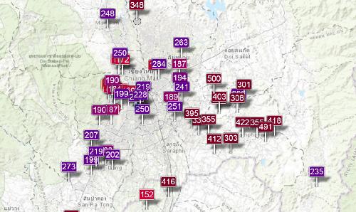 Live Werte zum Smog-Alarm in Chiang Mai
