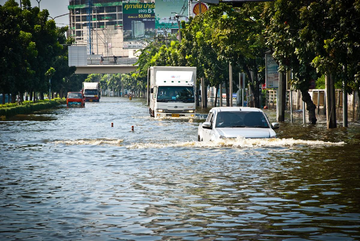 Hochwasser Thailand: 10.000 Soldaten im Einsatz, Airports im Chaos - Wasser, Staus und Hamsterkäufe und irgendwo schwimmt ein Krokodil Symbolfoto 7