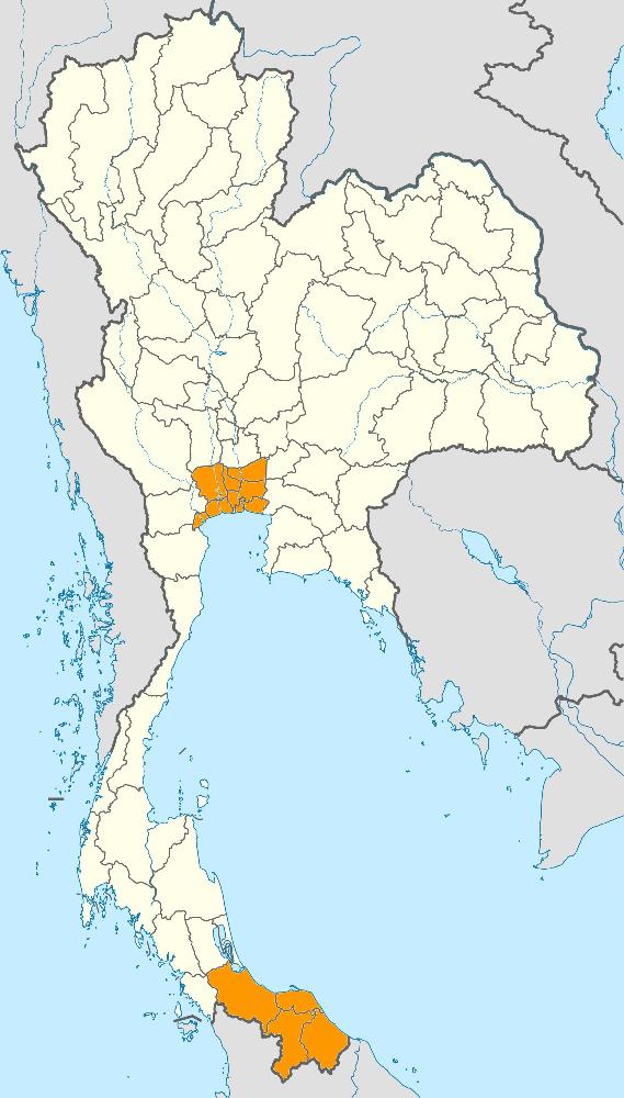 Betroffene Provinzen in Orange dargestellt