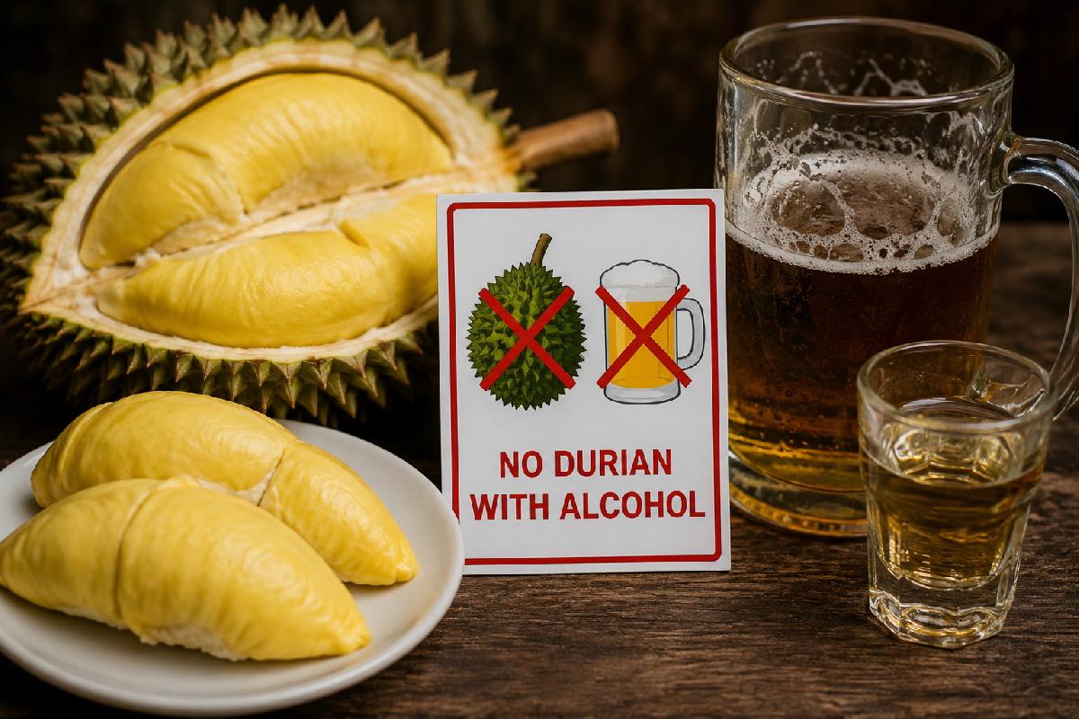 Alkohol und Durian - eine toxische Kombination - Die Stinkfrucht und das Bier - ein Mix mit überraschendem Risiko Symbolfoto 1
