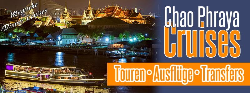Chao Phraya Bangkok - Dinner Cruises, Flusskreuzfahrten, Ausflge mit dem Boot