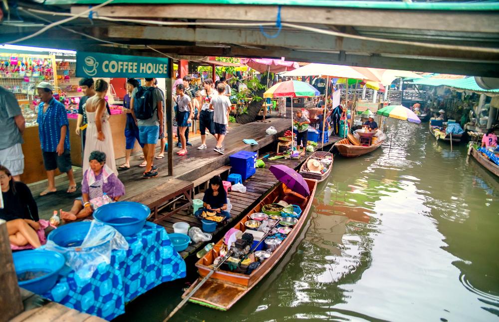 Schwimmende Märkte Einkaufen Bangkok 0