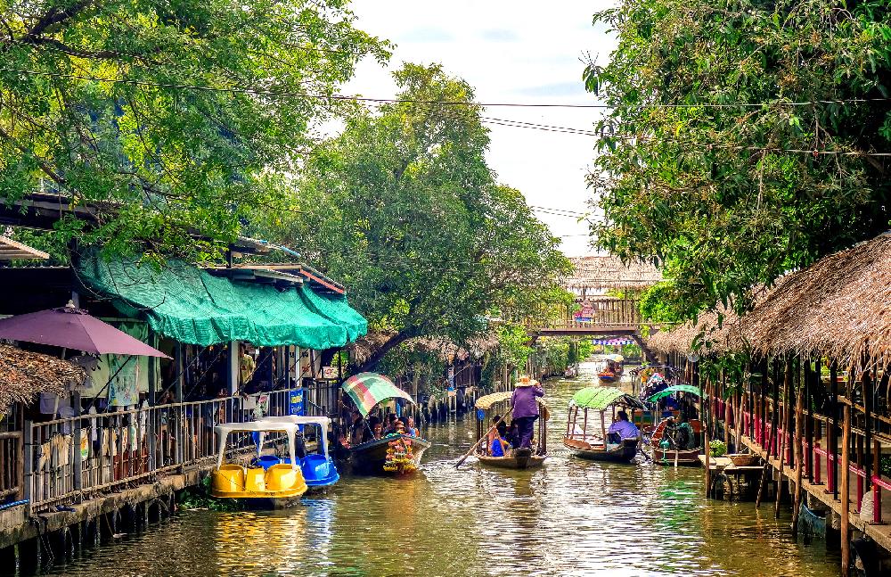 Schwimmende Märkte Einkaufen Bangkok 0