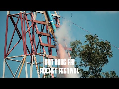 Start Video Bun Bang Fai Rocket Festival in Yasothon Thailand 