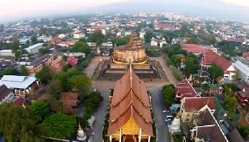 Wat Chedi Luang Aerial - Chiang Mai Video